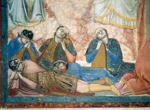 ノーリミータンジェレ、眠っている兵士の詳細、c.1305フレスコの102746の詳細 作： Giotto di Bondone